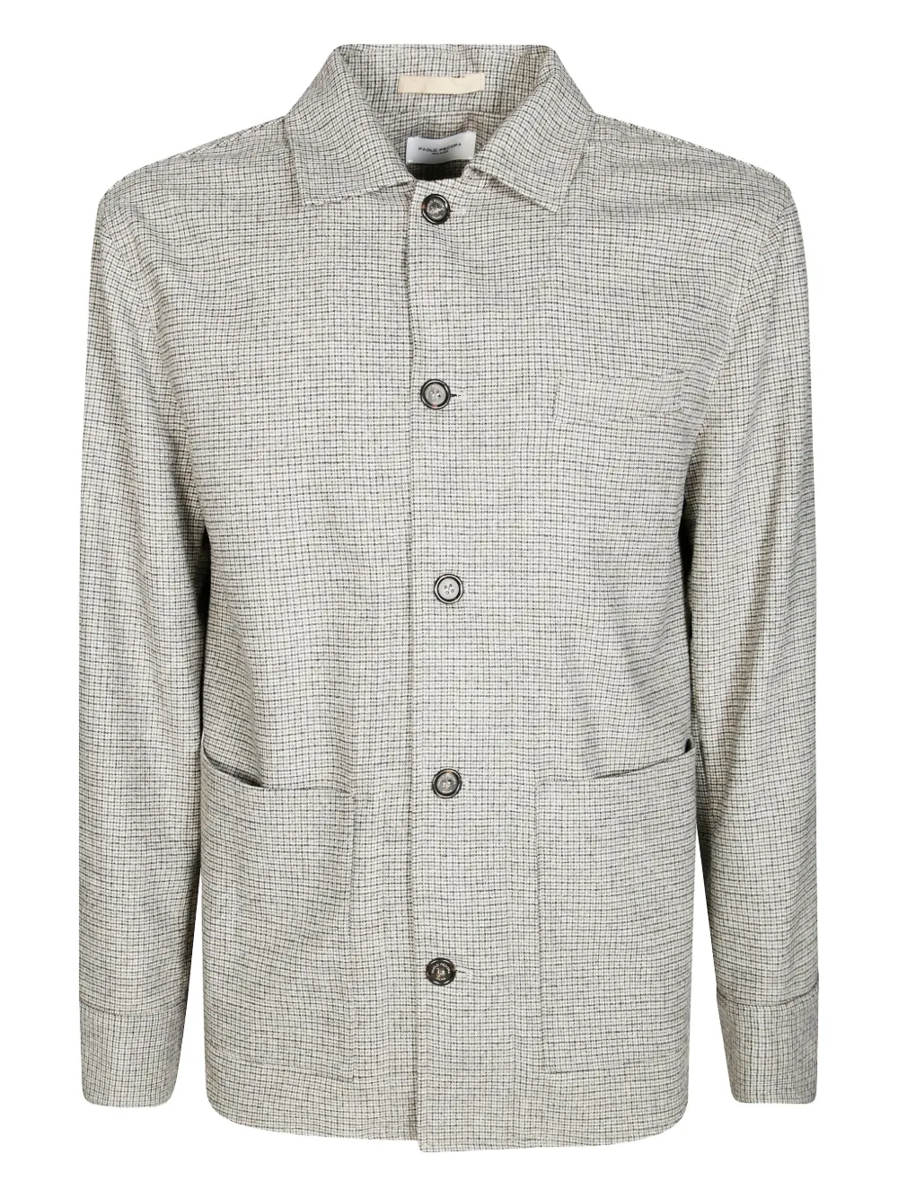 Paolo Pecora pattern-check micro long-sleeves overshirt | Neutrals | Image 1