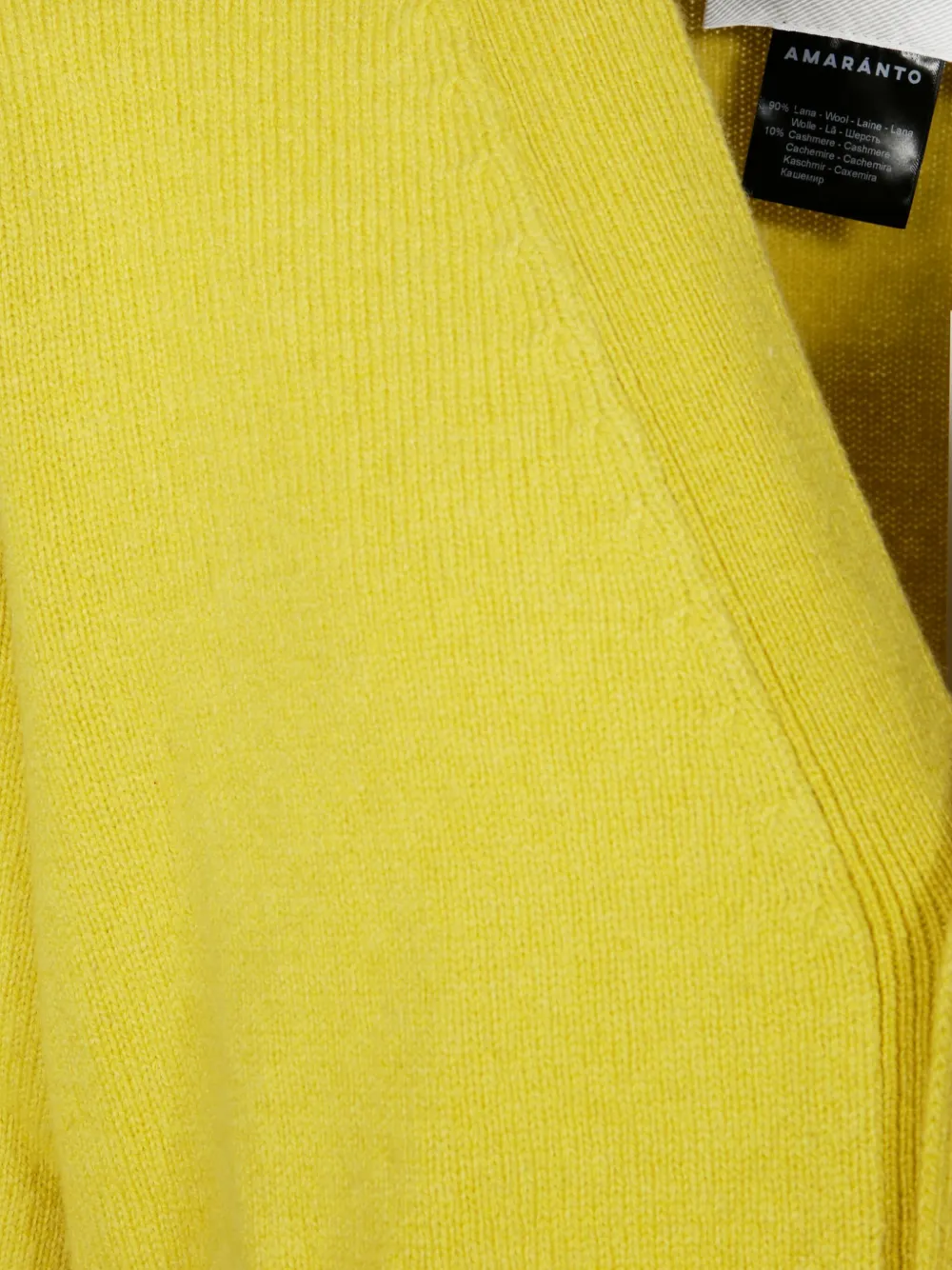 Amaranto Distressed Buttoned Cardigan With Rugged Detailing In Yellow