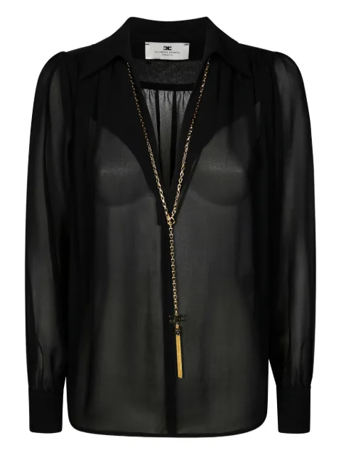Elisabetta Franchi Georgette buttoned collared shirt
