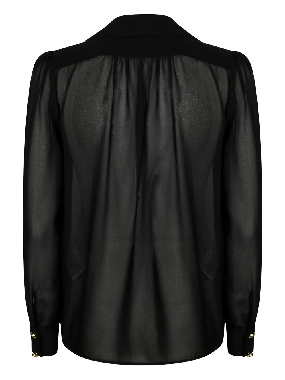 Elisabetta Franchi Blouse In Georgette Fabric With Necklace In Black