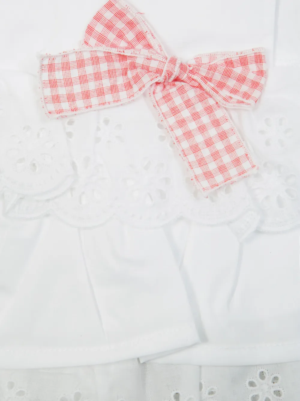 LALALU Shortsset met ruches en gingham-ruit Wit