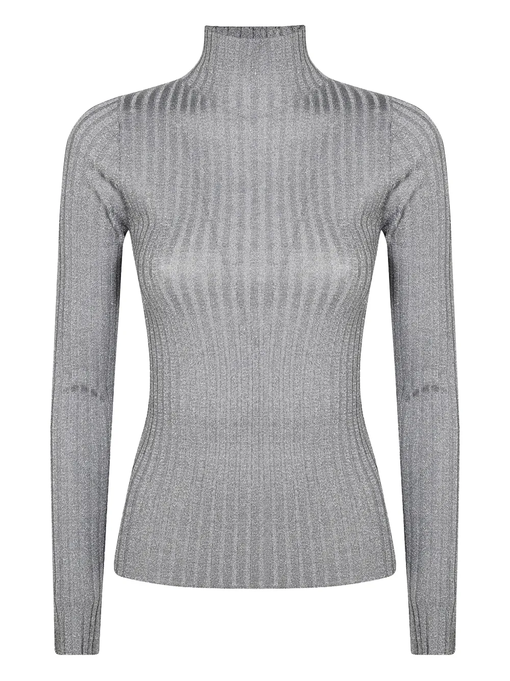 Liu •jo Lurex Ribbed Sweater In Gray