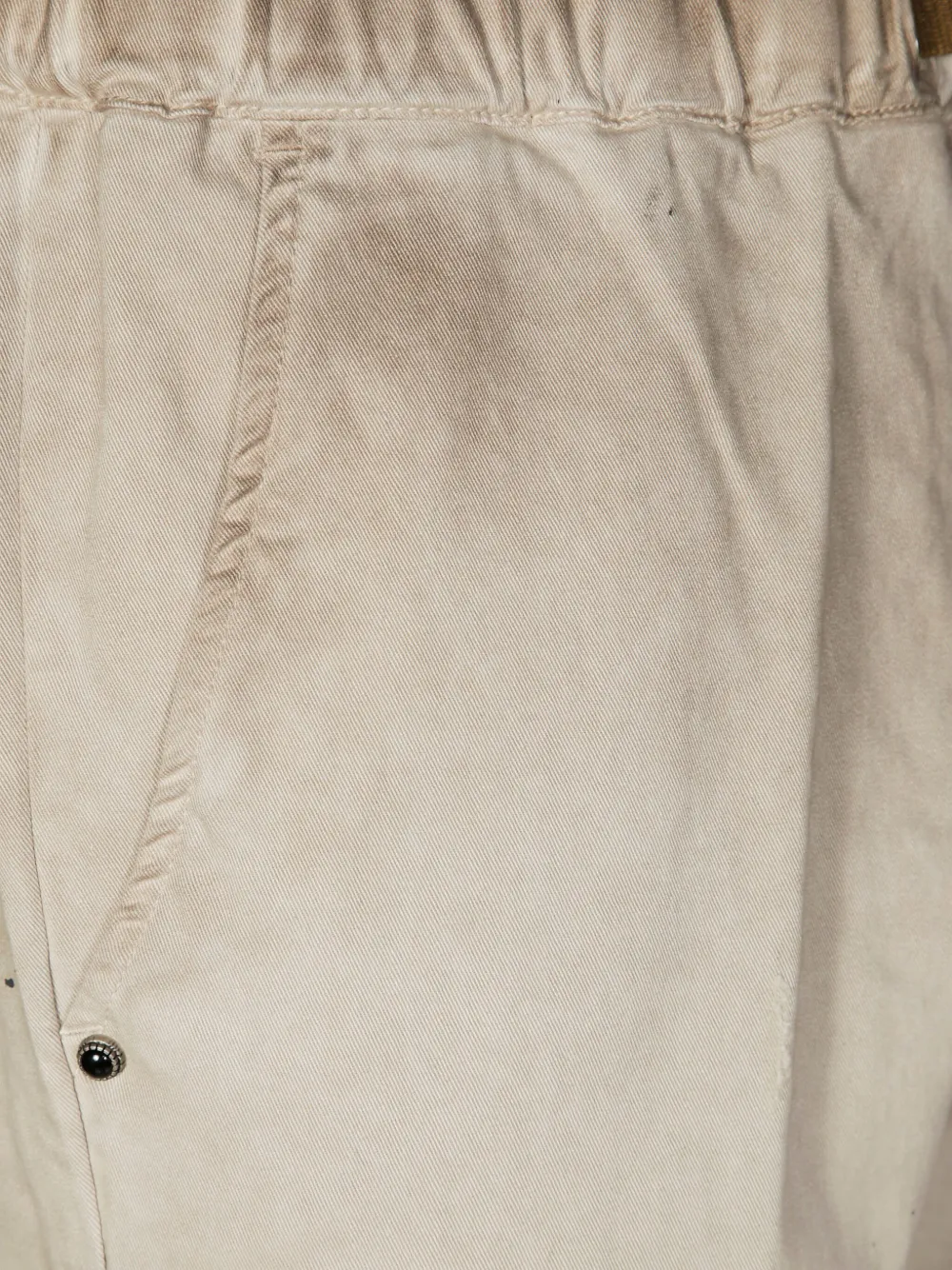 White Sand Belted Trousers In Neutral