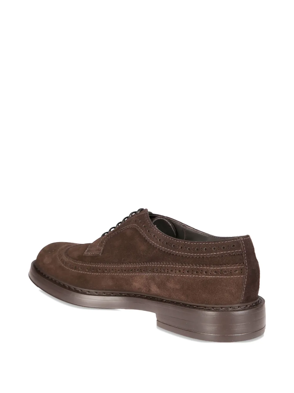 Doucal's Wingtip Derby Shoe With Brogue Detailing In Brown