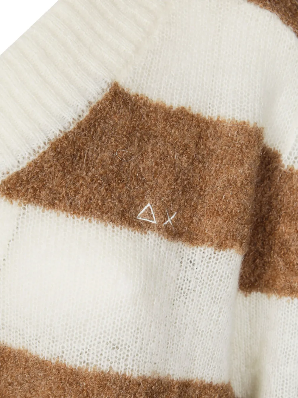 Sun 68 Striped-pattern V-neck Sweater In Multi