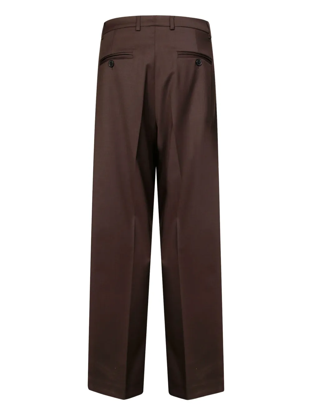 Amaranto Wide-leg Wool Trousers With Pleated Front In Brown