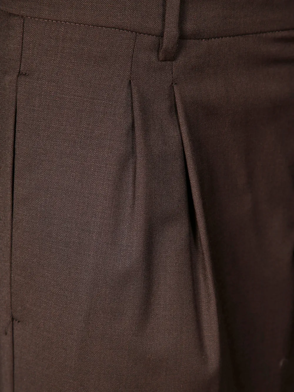 Amaranto Wide-leg Wool Trousers With Pleated Front In Brown