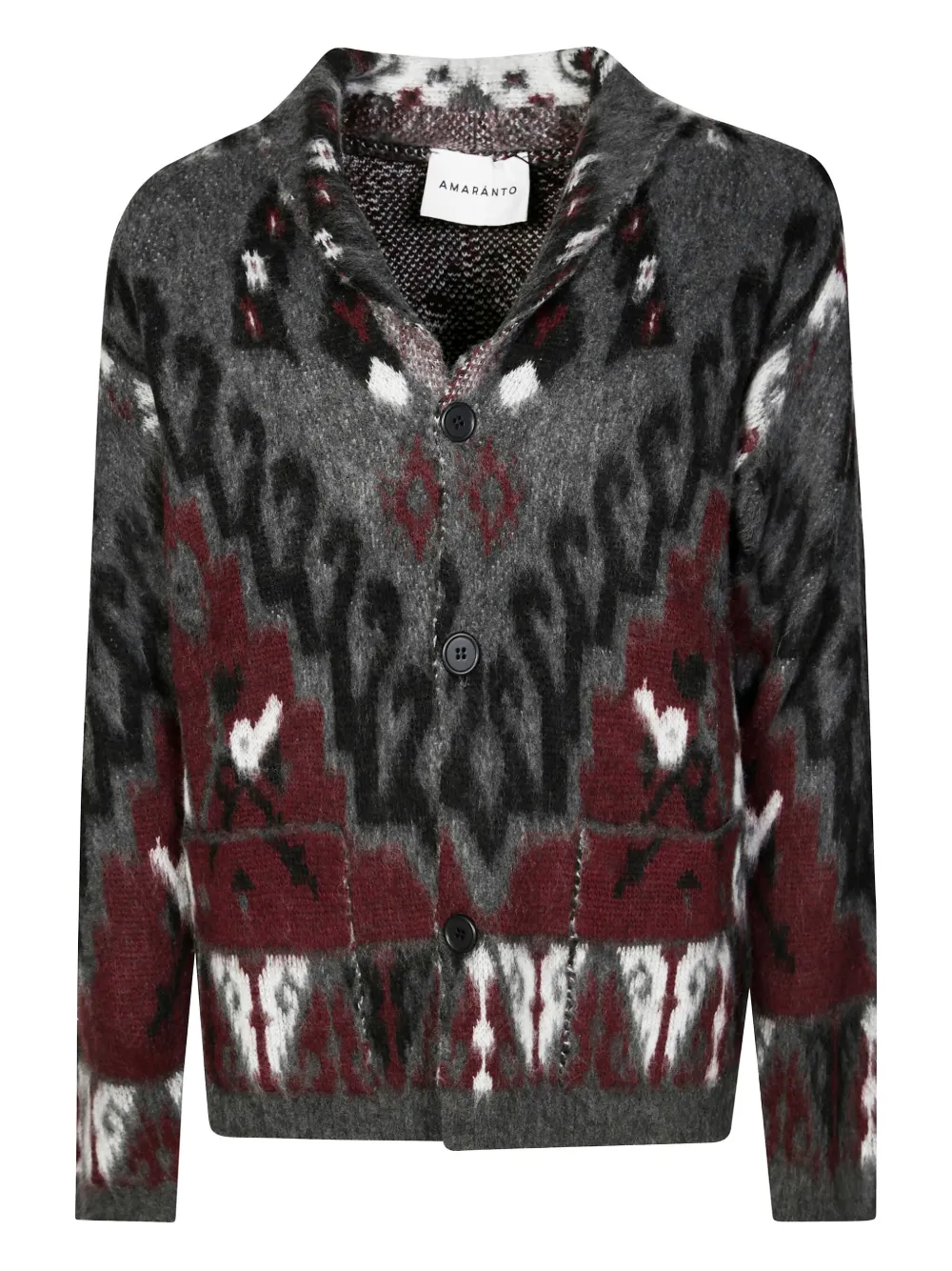 AMARÁNTO patterned-jacquard cardigan | Grey | Image 1