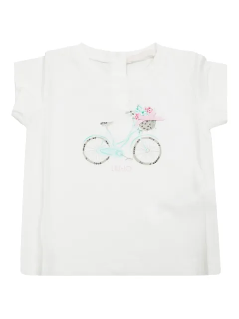 Liu Jo Kids bicycle-print short-sleeve T-shirt