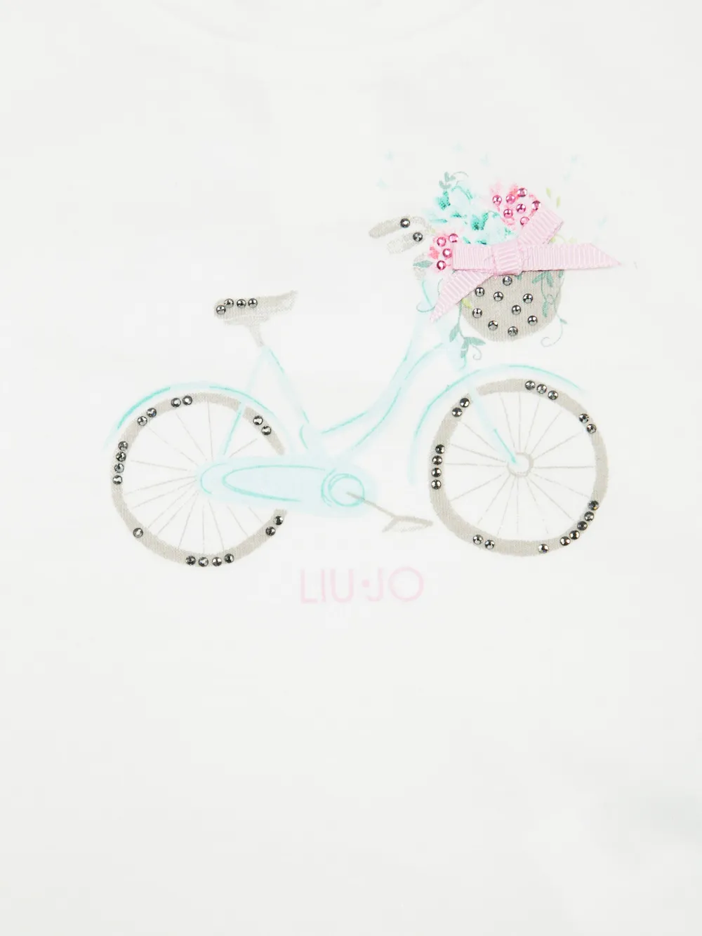 Liu Jo Kids T-shirt met fiets-print en korte mouwen Wit