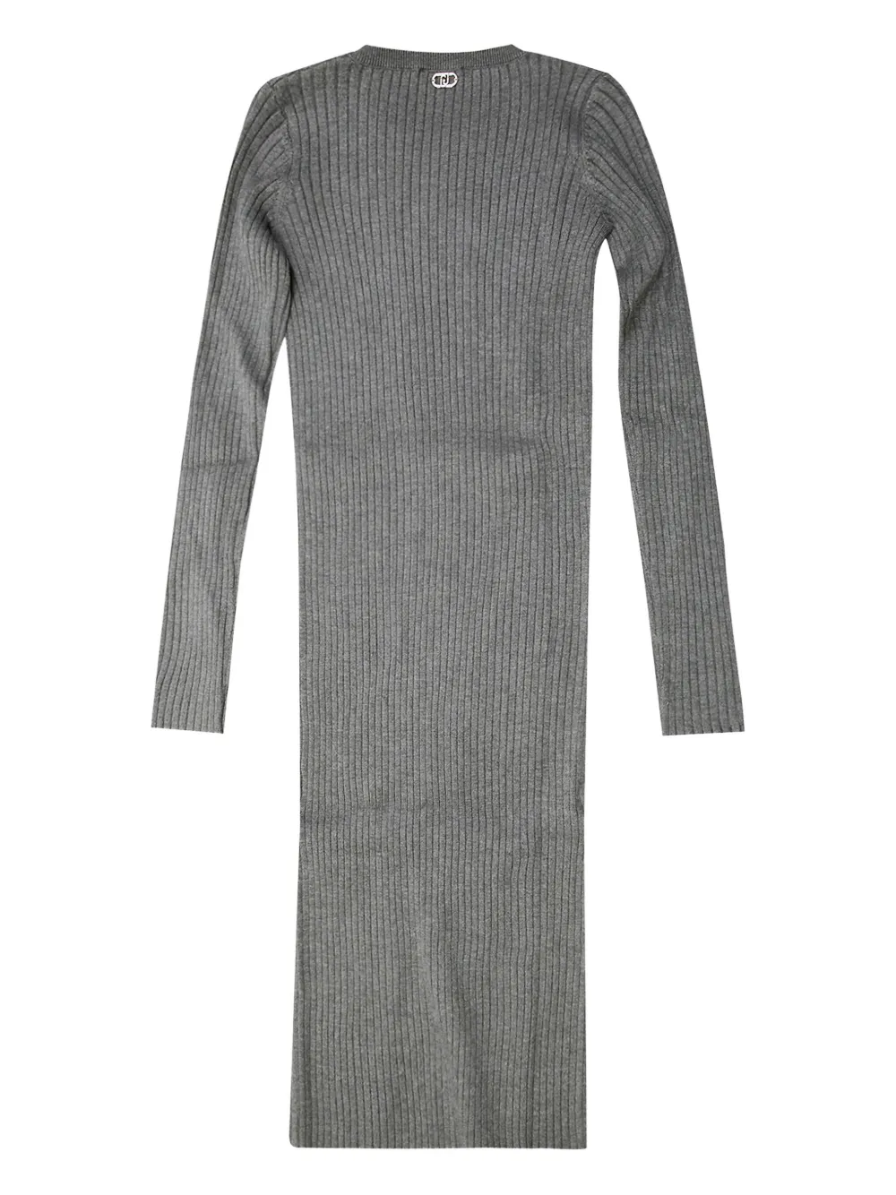 Liu •jo Ribbed Long-sleeve Dress In Gray
