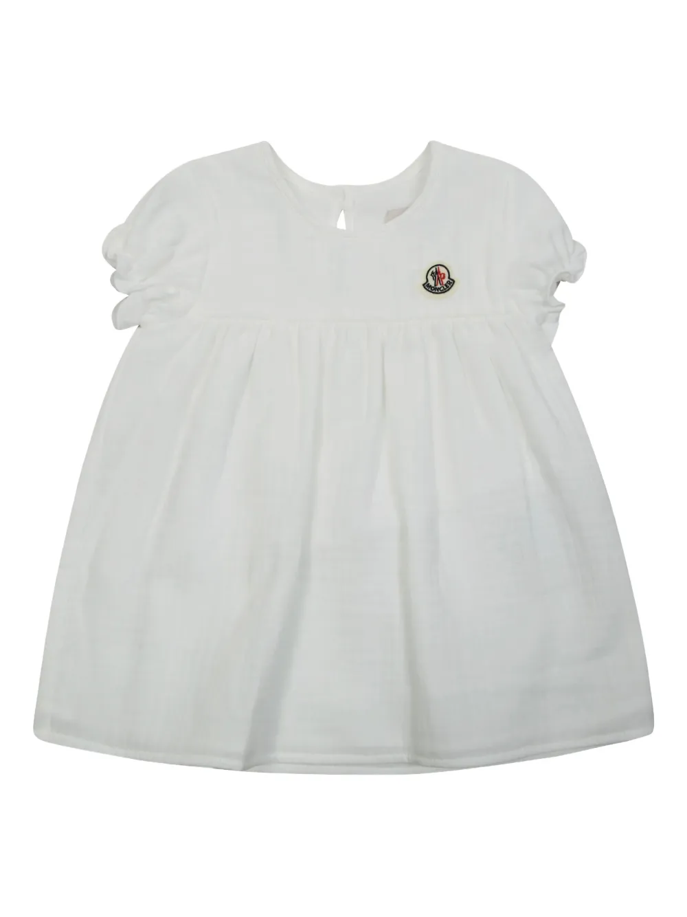 Moncler Enfant Jurk met logopatch en korte mouwen Wit