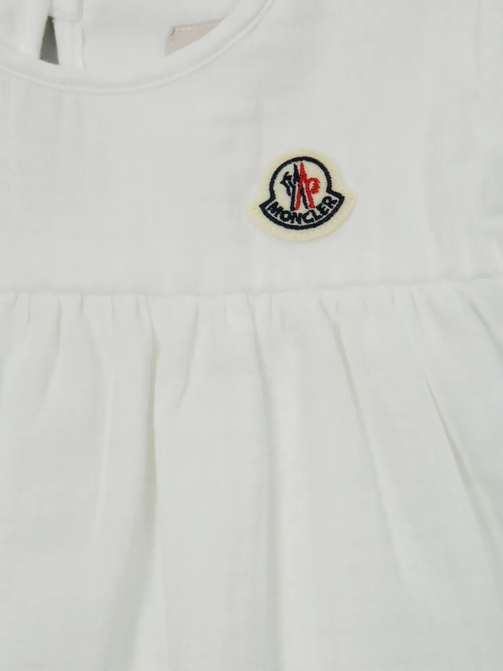 Moncler Enfant Jurk met logopatch en korte mouwen Wit