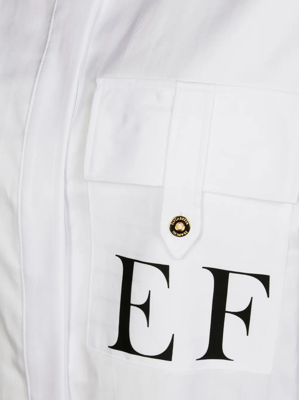 Elisabetta Franchi Button Cuff Shirt Featuring Front Pocket In White