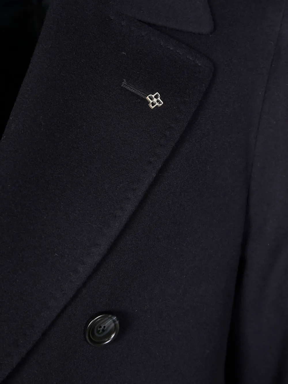 Tagliatore Double-breasted Wool Chacemire Coat In Blue