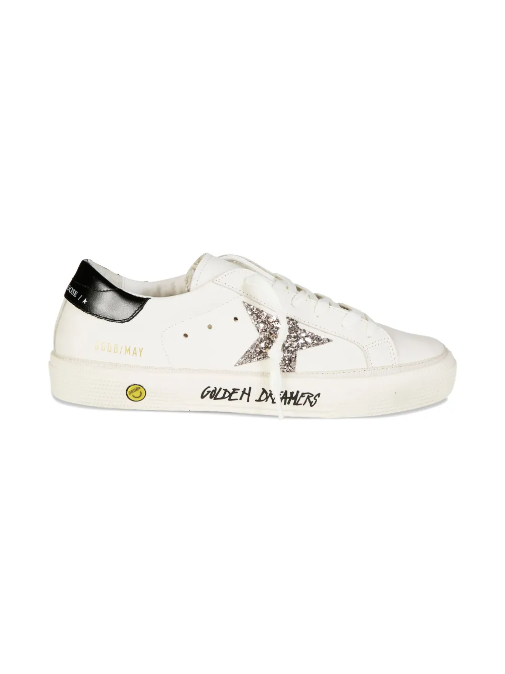 Golden Goose Kids glitter star may leather trainers - Wit
