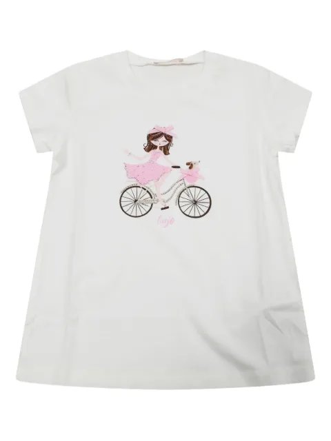 Liu Jo Kids playera con bicicleta estampada