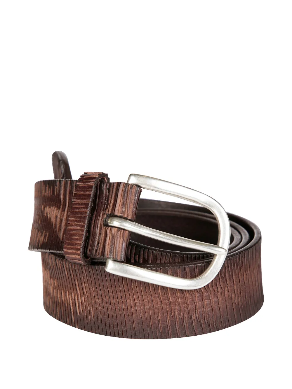 Orciani textured-finish leather belt - Bruin