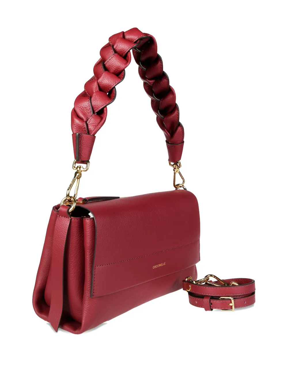 Coccinelle Boheme Grana Double Shoulder Bag In Red