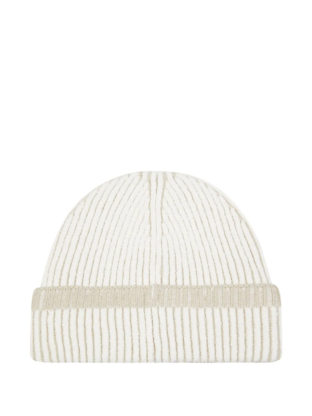 Stone Island Logo Patch Wool Hat In White