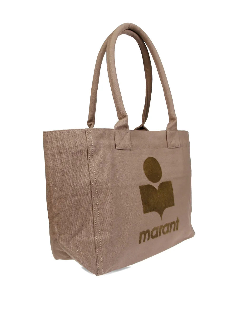 Isabel Marant Étoile Rectangular Brown Cow Leather Tote Bag With Logo In Brown