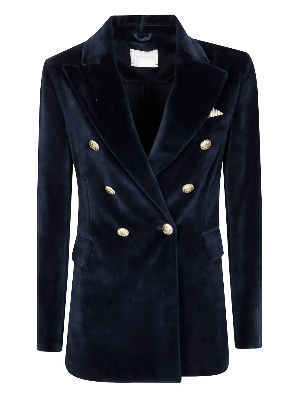 Circolo 1901 double-breasted velvet jacket - ブルー Circolo 1901 double-breasted velvet jacket - ブルー