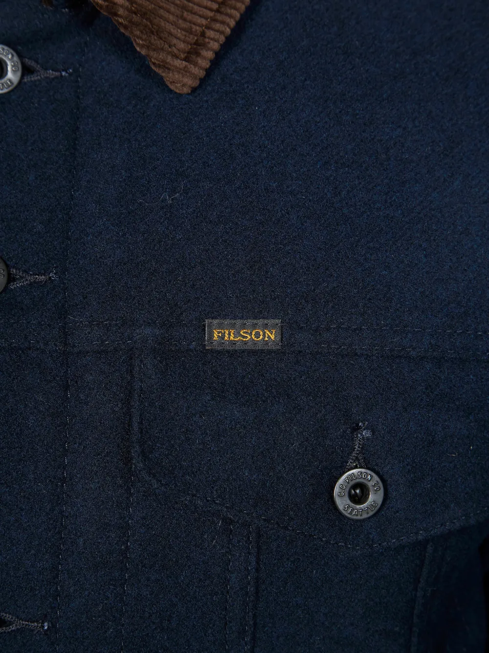 Filson Spokane shirtjack met ribfluwelen kraag Blauw