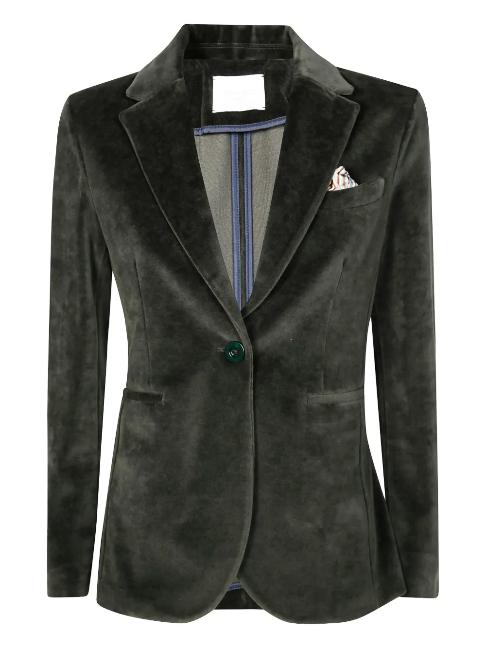 Circolo 1901 single-breasted velvet blazer | Green | Image 1
