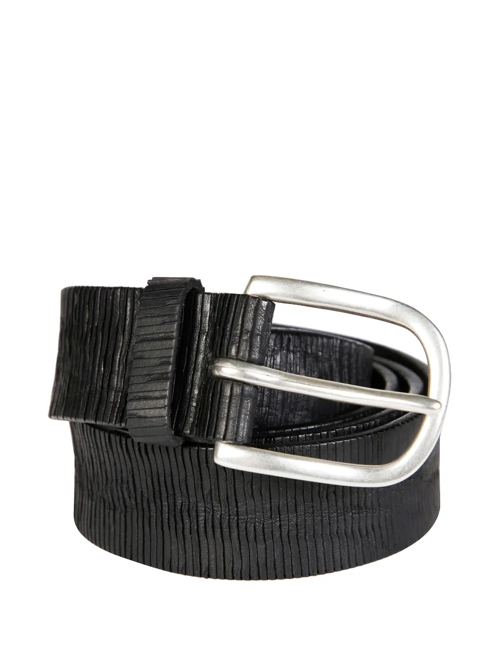 Orciani Blade leren riem met textuur - Zwart