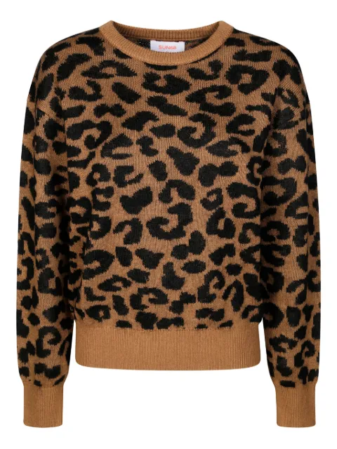 Sun68 animal-print crew-neck sweater