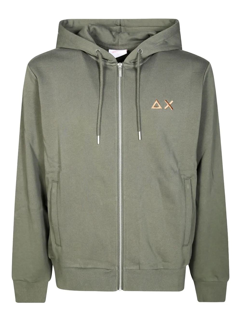 Sun 68 Zip Hoodie In Green