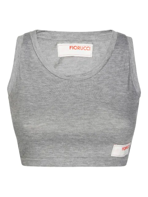 Fiorucci logo-appliqué cropped tank top