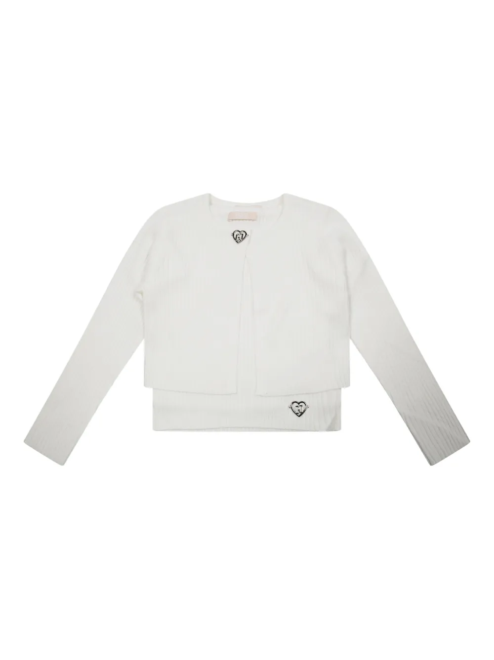 Liu •jo Kids' Logo-charm Sweater In White