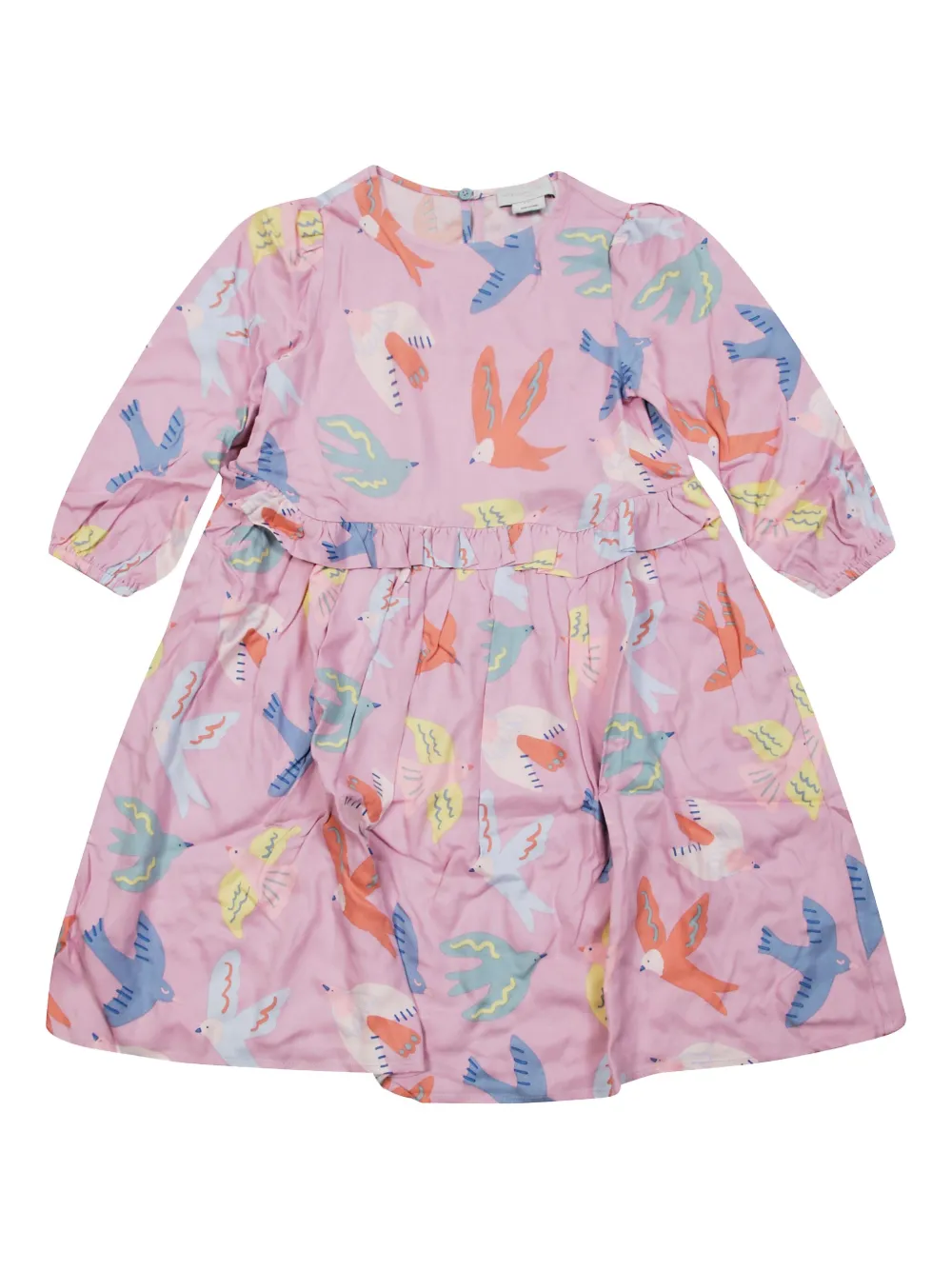 Stella McCartney Kids ruffled bird-print dress - Rosa