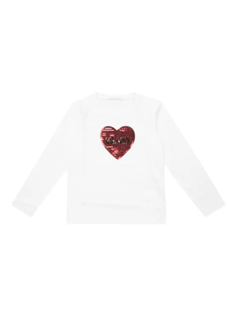 Liu Jo Kids playera manga larga con corazón de lentejuelas