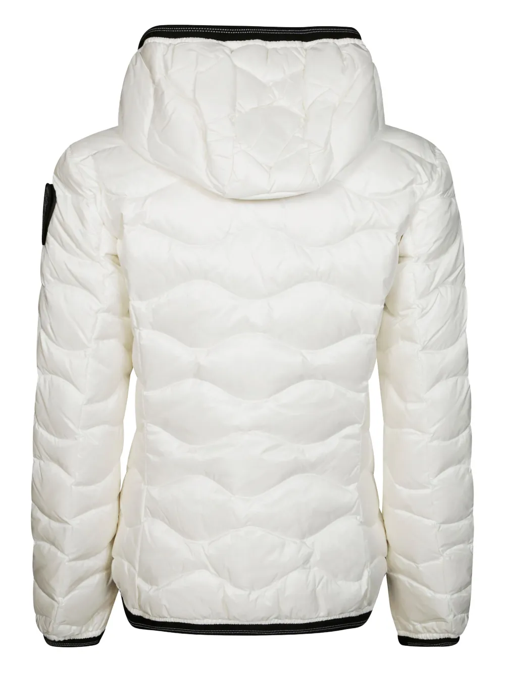 Blauer Puffer Jacket With Distinctive Wavy Quilting And Hood In White