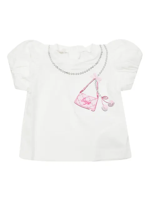 Liu Jo Kids puff-sleeve graphic T-shirt