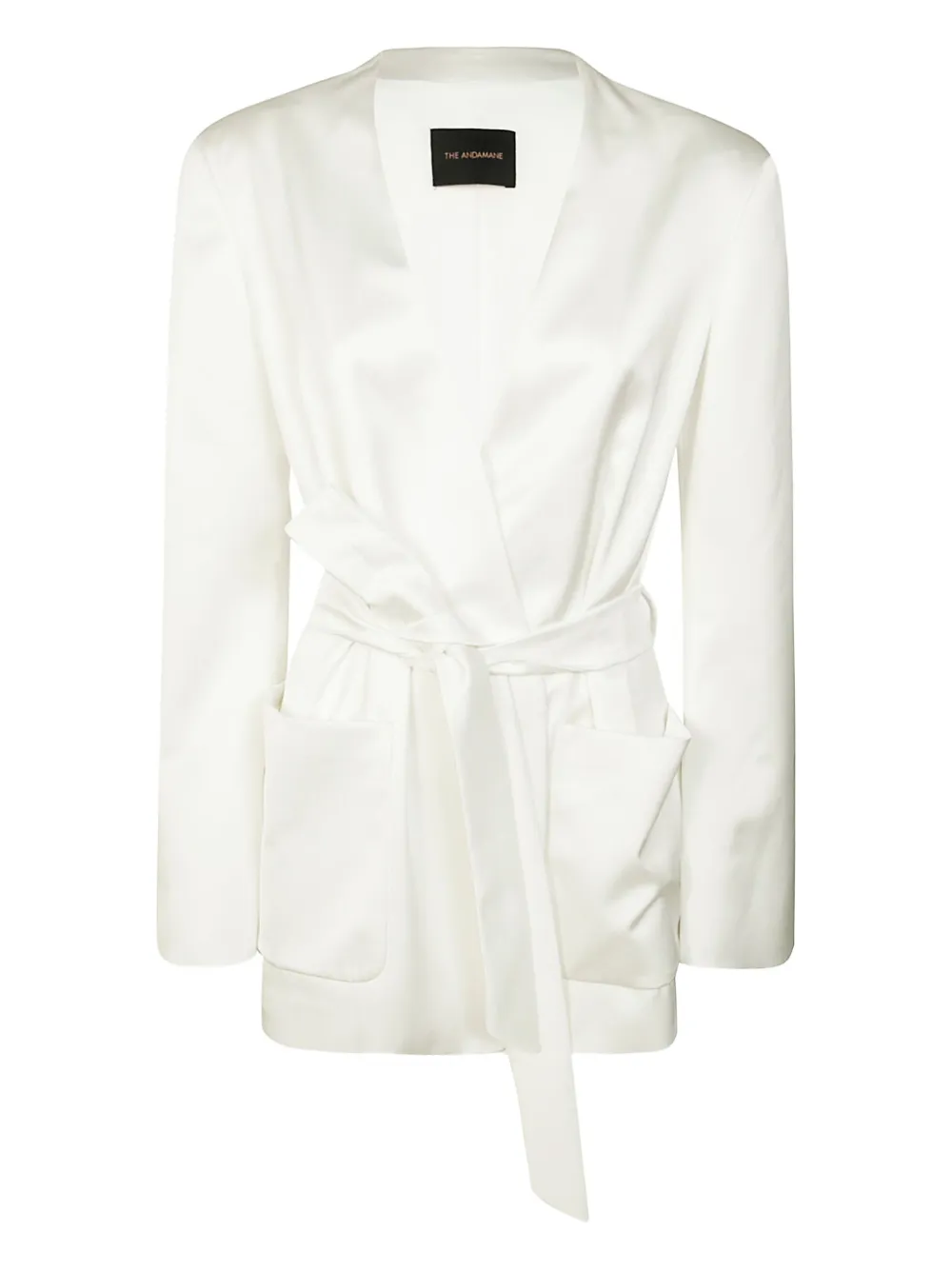 THE ANDAMANE Wes tie-waist blazer | White | Image 1