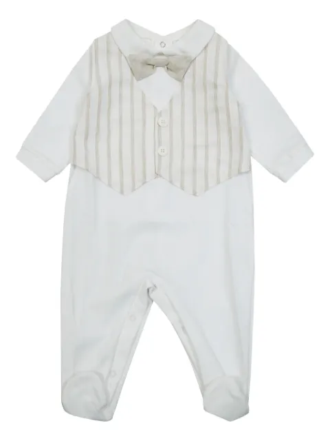 LALALU striped waistcoat bow tie tracksuit
