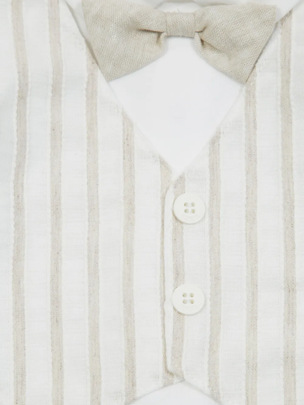 LALALU Gestreept trainingspak met vlinderdas Wit