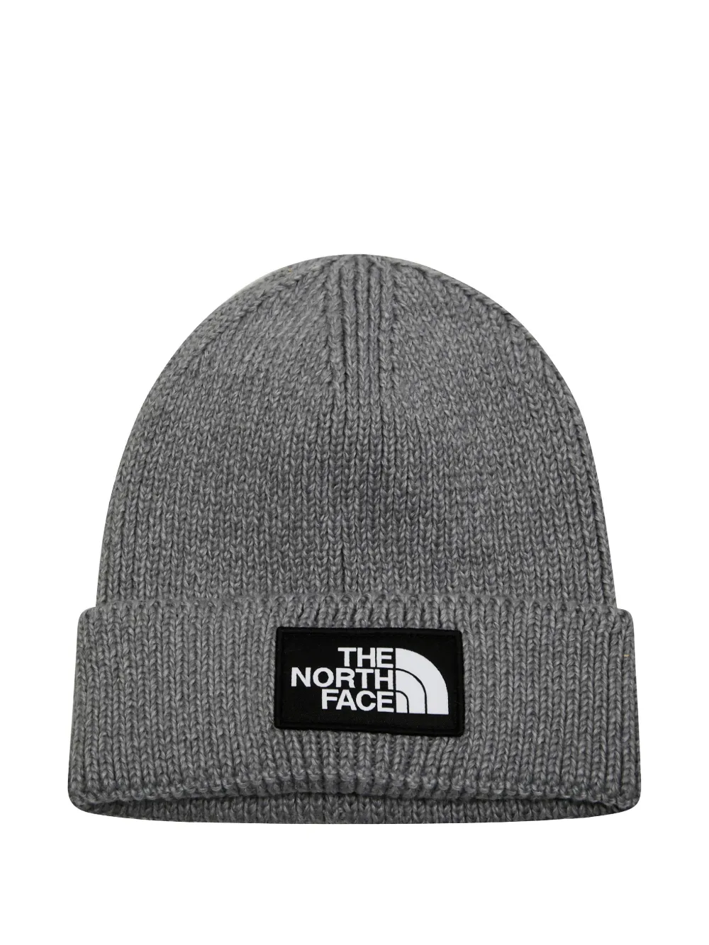 The North Face TNF™ logo box cuffed beanie hat | Grey | Image 1