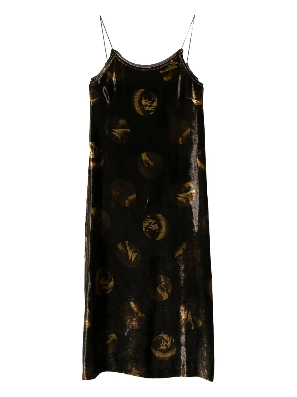 Uma Wang abstract-pattern midi dress | Brown | Image 1