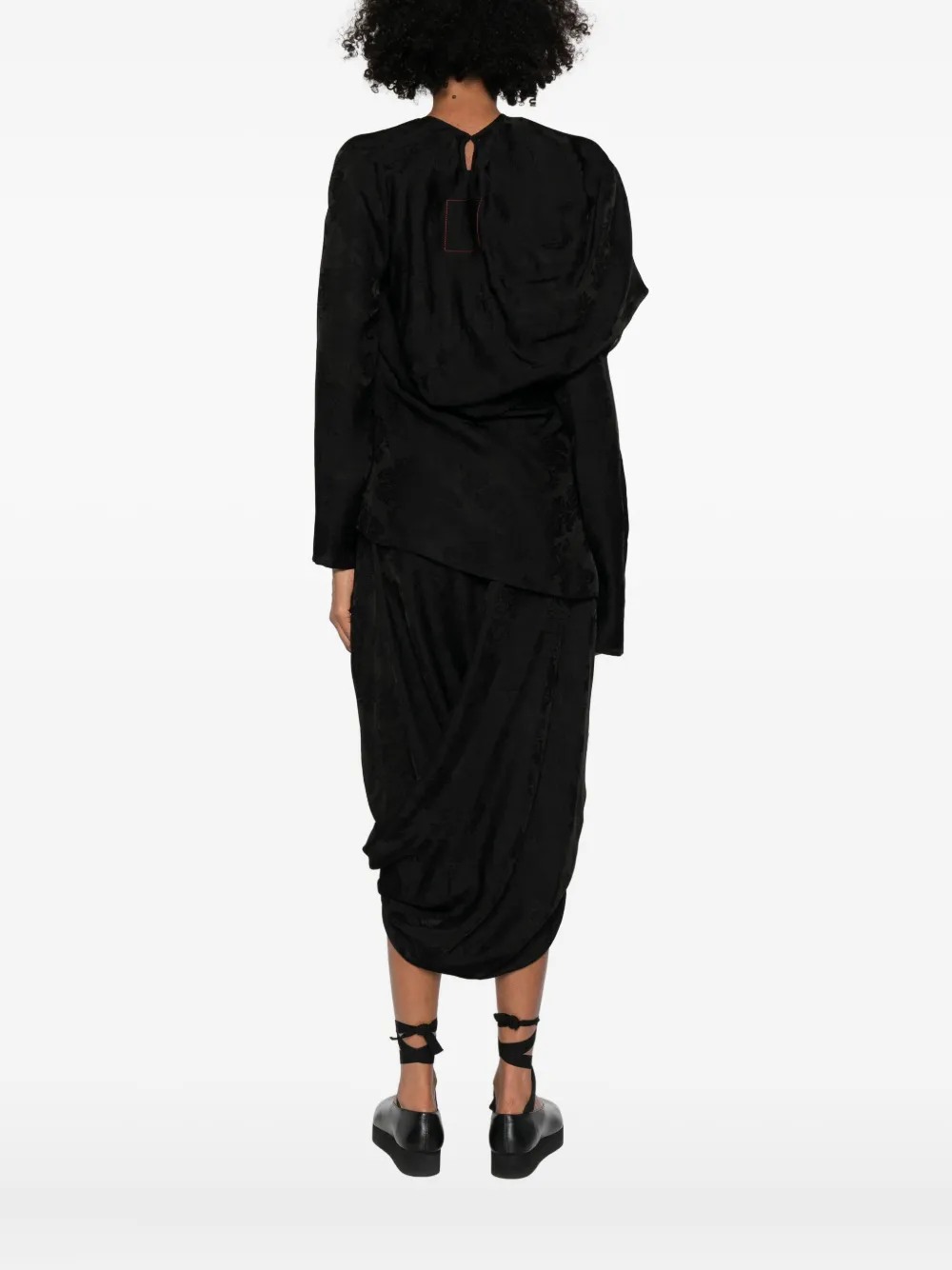 Uma Wang Draped Blouse In Black