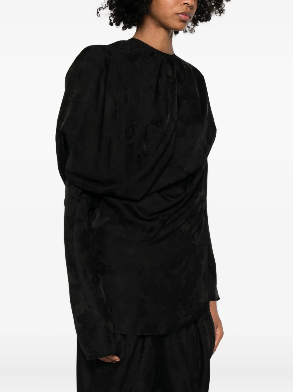 Uma Wang Draped Blouse In Black