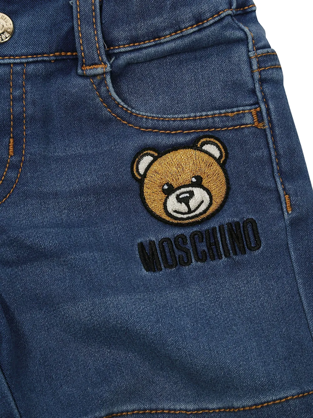 Moschino Kids Shorts met beerpatroon Blauw