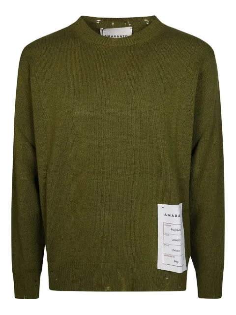 AMARÁNTO distressed crew-neck sweater