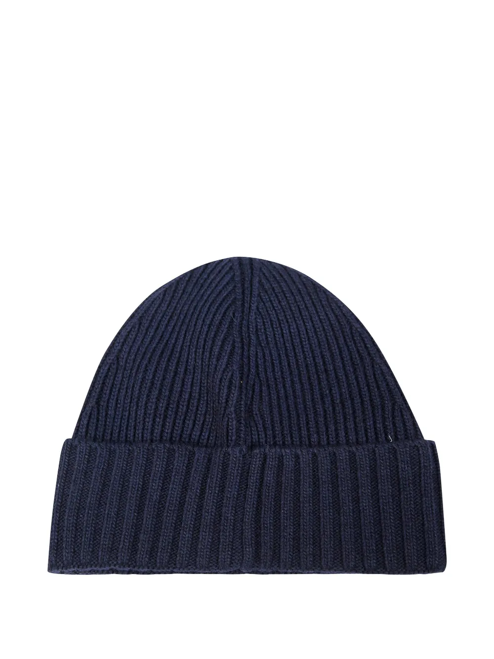 Stone Island Junior logo-patch ribbed hat - Blauw