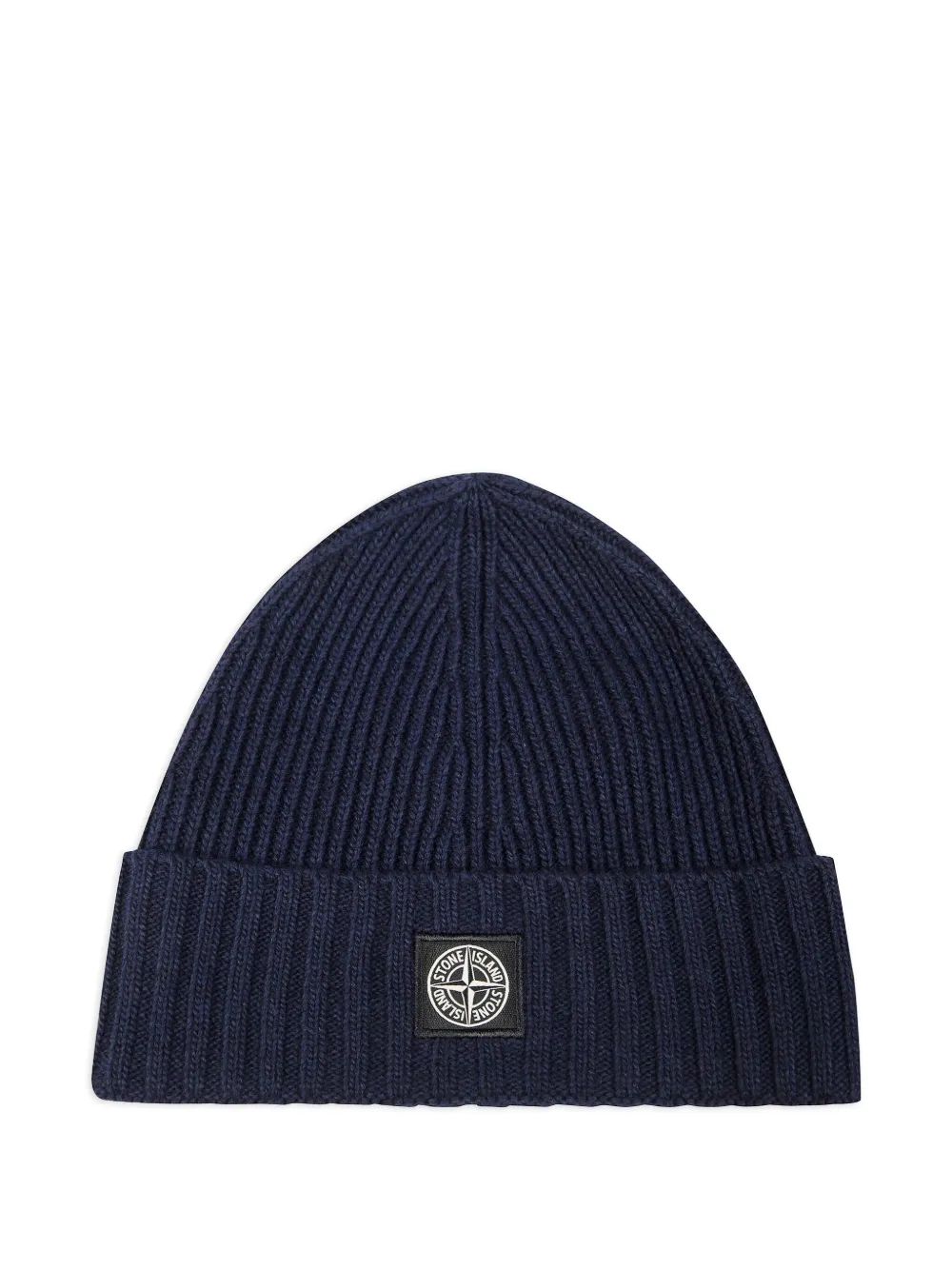 Stone Island Junior logo-patch ribbed hat | Blue | Image 1