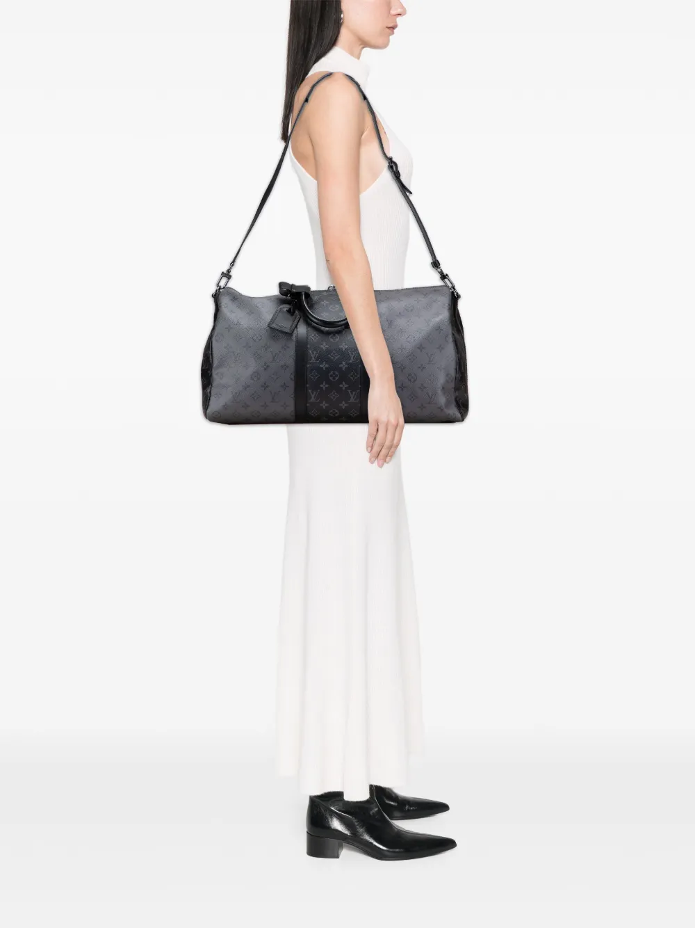 Louis Vuitton Pre-Owned 2021-2025 Monogram Eclipse Reverse Keepall Bandouliere 50 travel bag | Pre-Owned | Image 2
