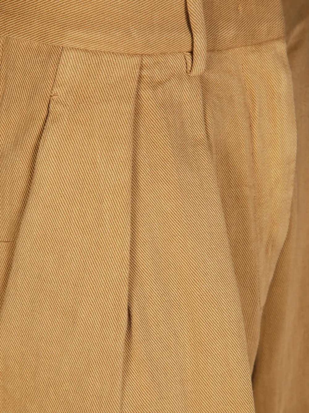 Forte Forte Fluid Beige Trousers With Front Pleats And Straight Leg Cut In Brown
